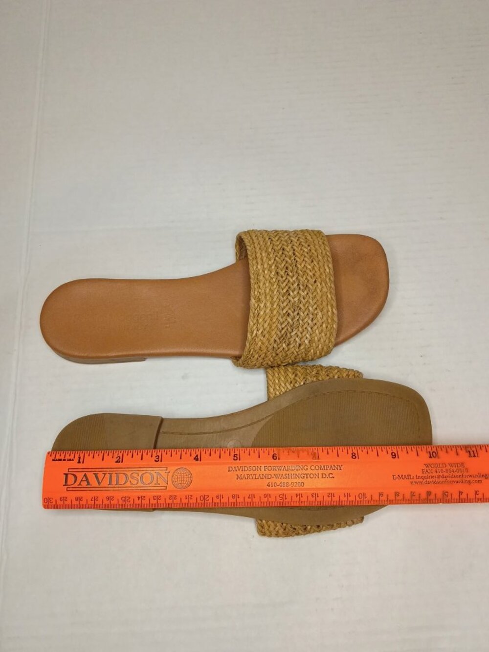 Fabio Maggenti Made in Italy Raffia Woven Slide Sandals Tan Women's Size 8–8.5 - Picture 8 of 9